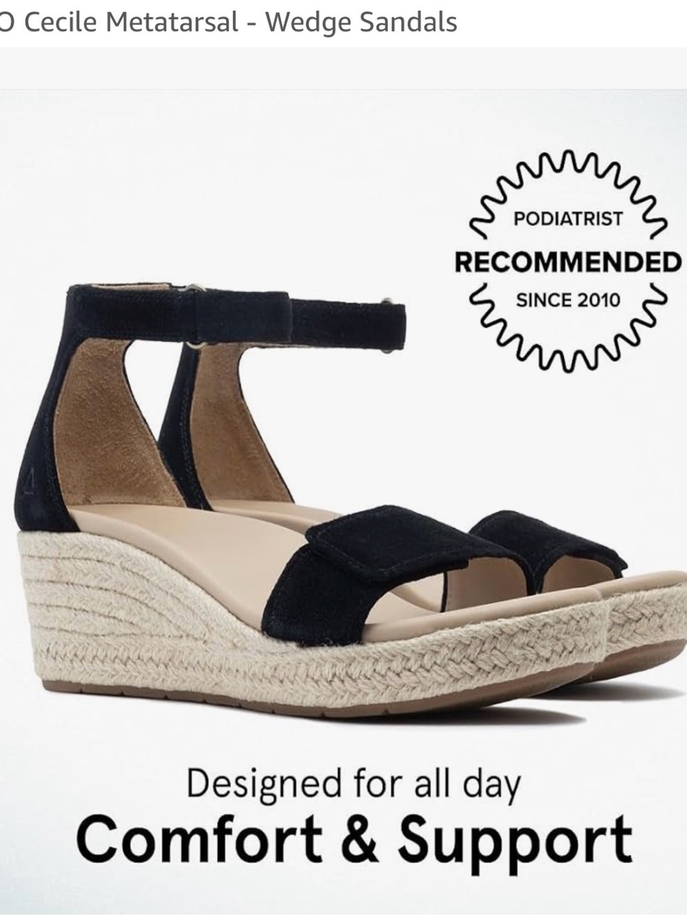 🆕ABEO Cecile Metatarsal Wedge Sandals in Navy
